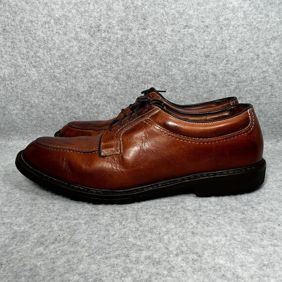 Allen Edmonds Wilbert Mens 11.5 B Cognac Leather Split Toe Derby Dress Shoes - Picture 3 of 16